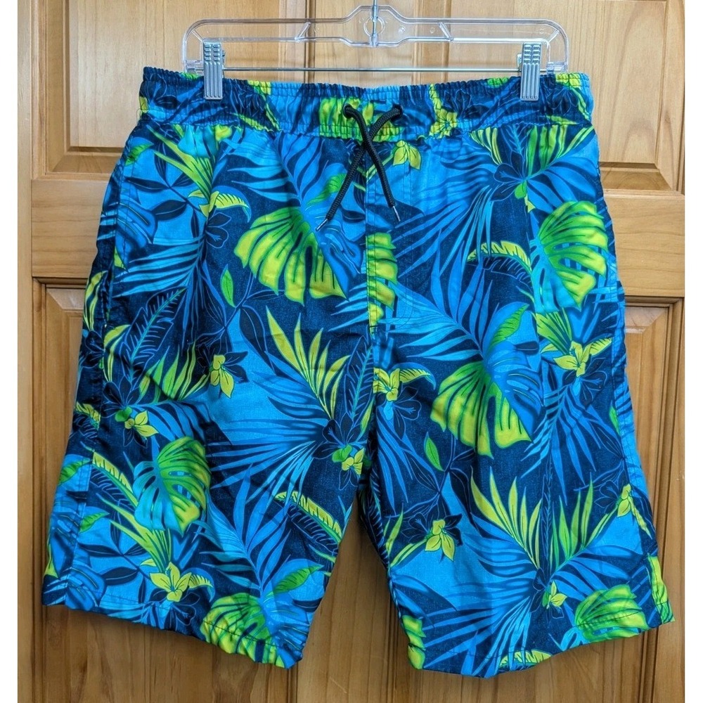Regal Exchange XL Swim Trunks Floral Elastic Waist Back Pocket Beach Stretch